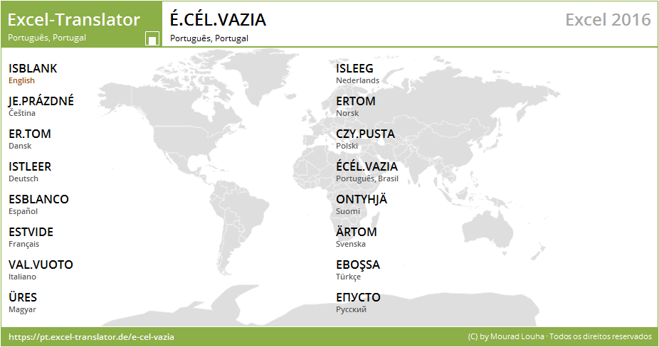 É.CÉL.VAZIA • ExcelTranslator
