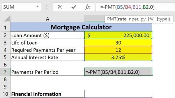 How to use the PMT Function in Excel