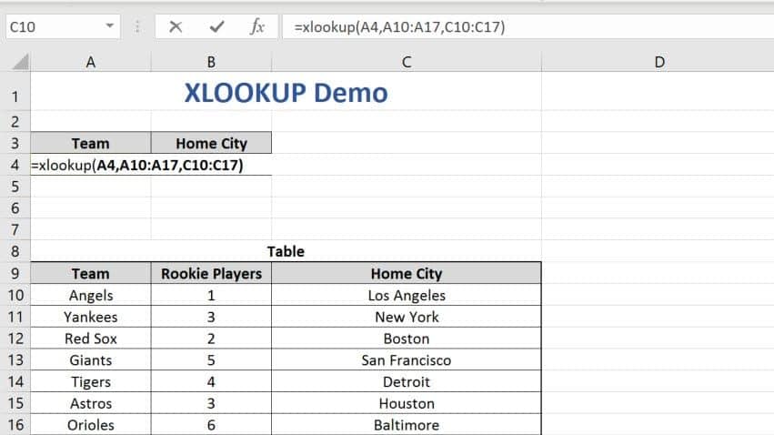 How to use the XLOOKUP Function in Excel