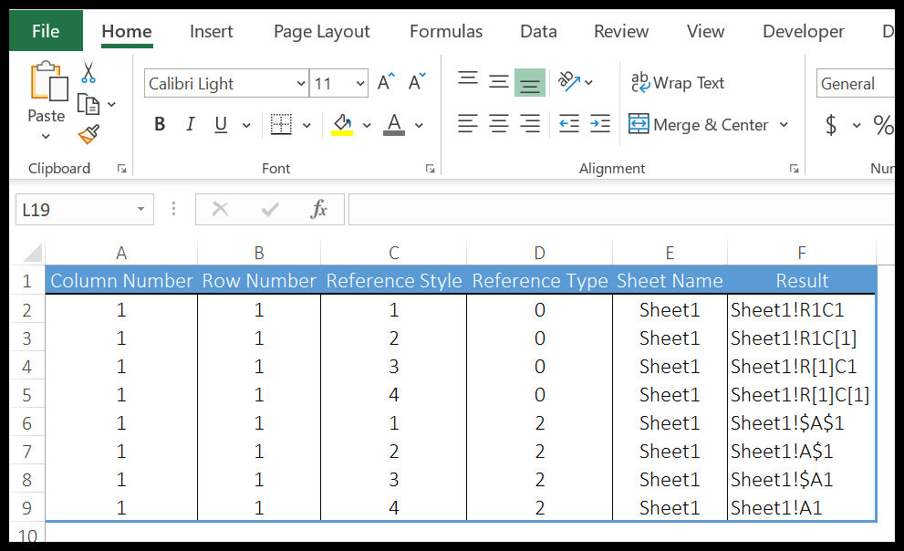 Excel ADDRESS Function Example + Sample File