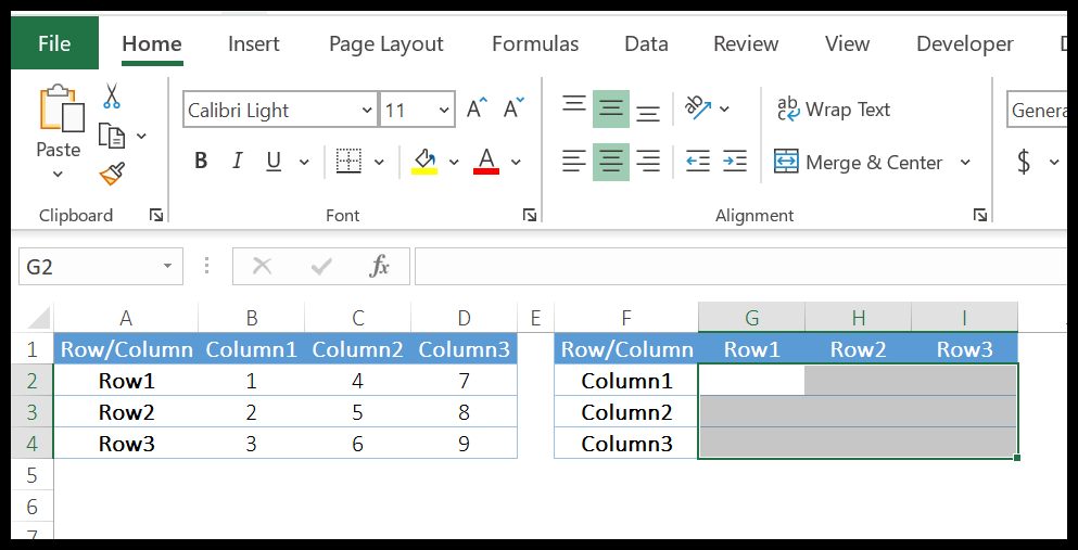 Excel TRANSPOSE Function Example + Sample File