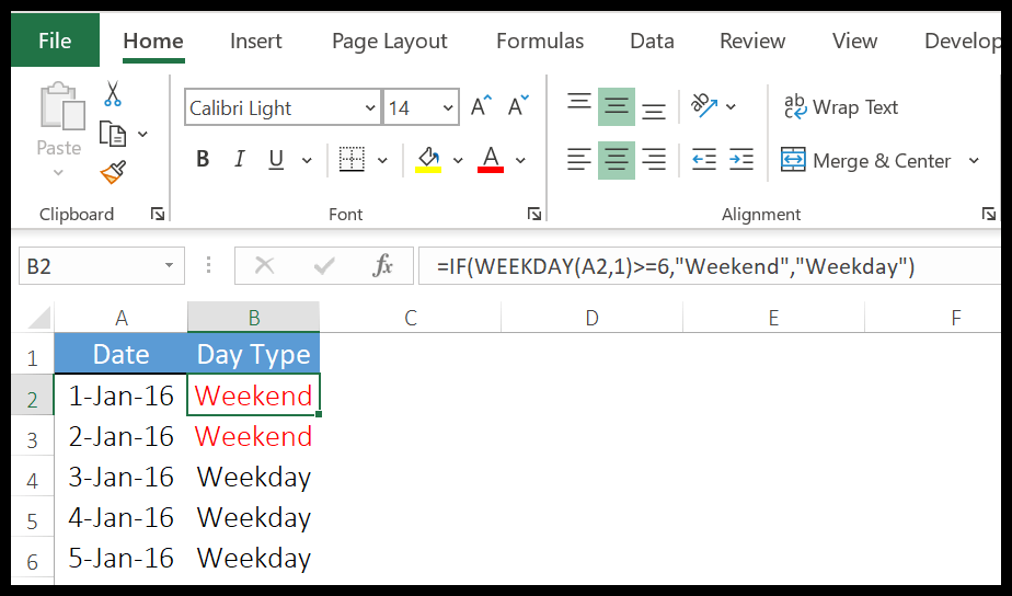 Excel WEEKDAY Function Example + Sample File
