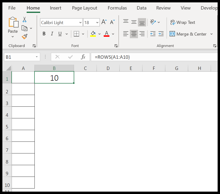 Excel ROWS Function Example + Sample File