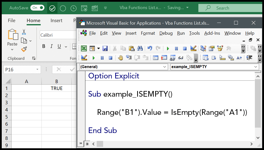 VBA ISEMPTY Function (Syntax + Example)