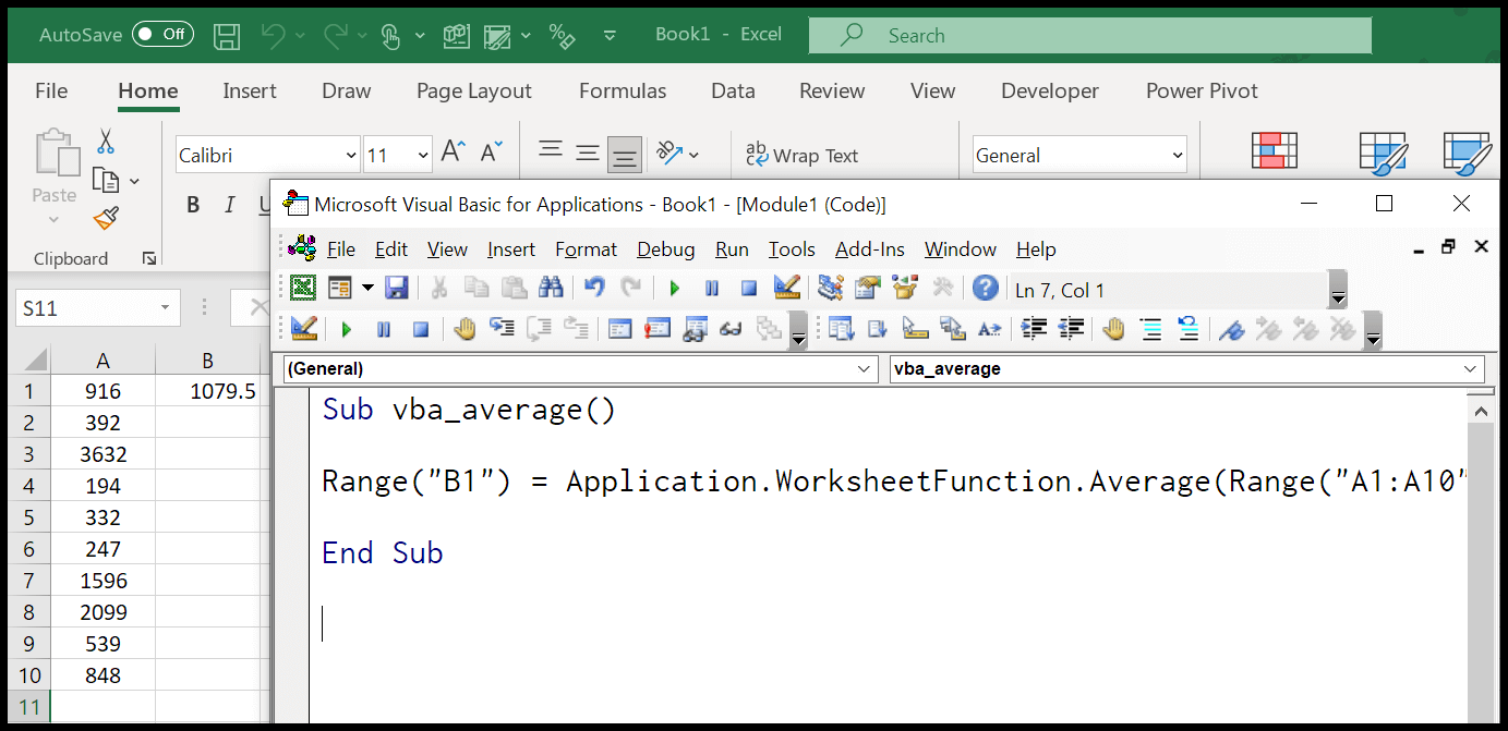How to Average Values in Excel using VBA