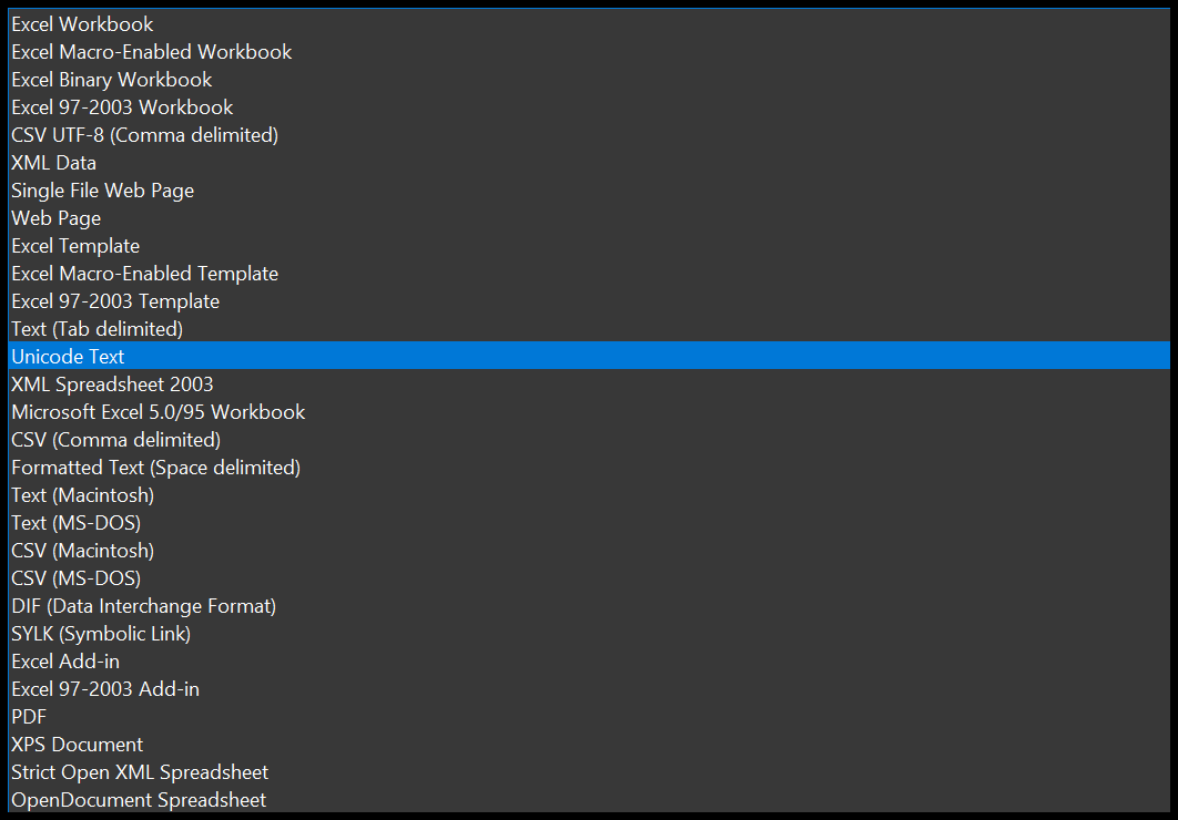 Excel File Formats (Workbook Extensions)