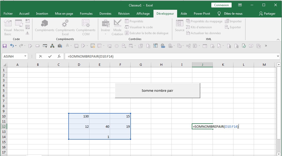 Créer une fonction définie par l'utilisateur, Excel VBA