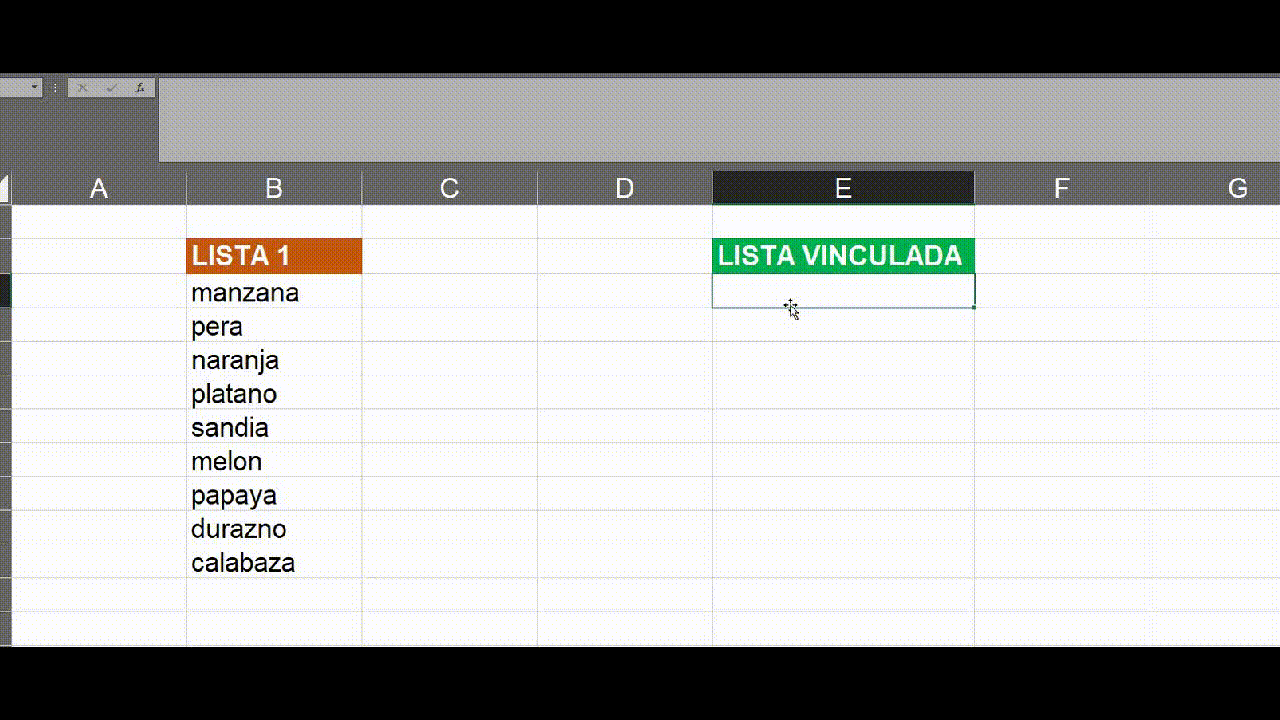 Novedades Excel Autorrelleno de lista automático.