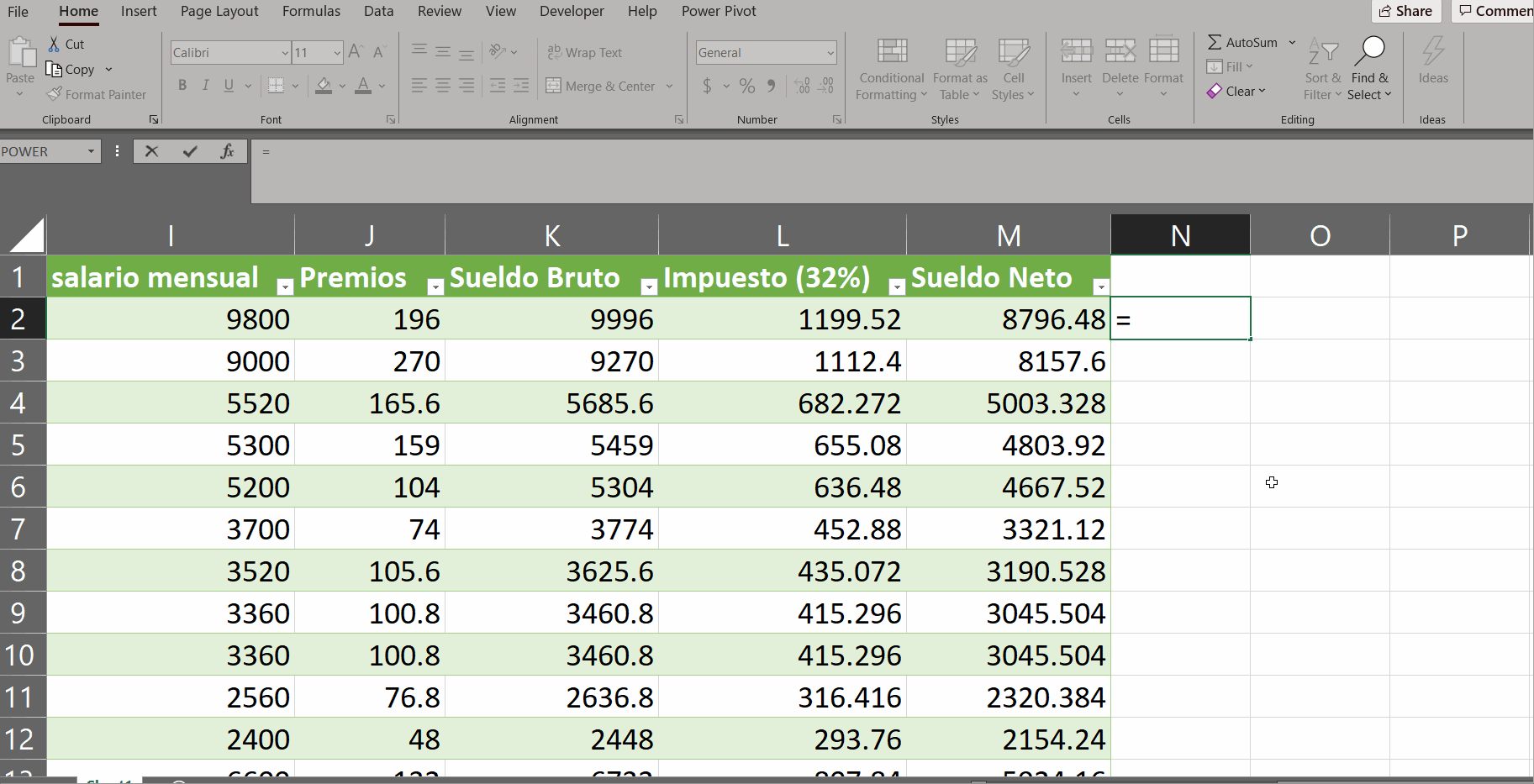 Ejemplos De Tablas En Excel