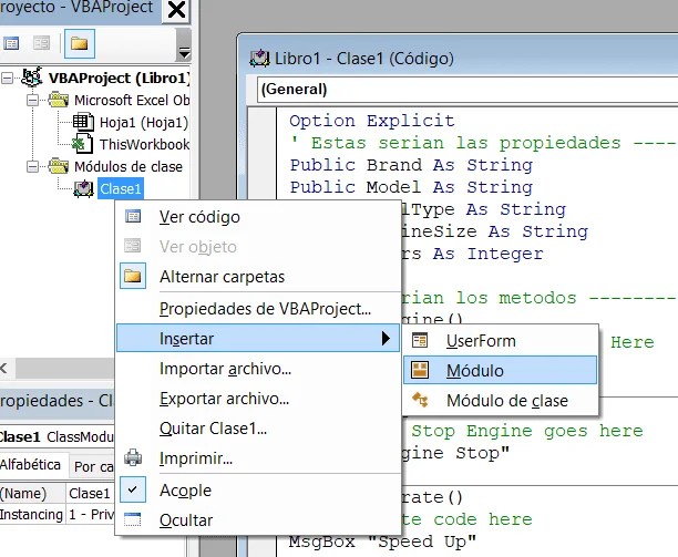 Ejemplo de Modulo de Clase VBA EXCEL CUTE macros