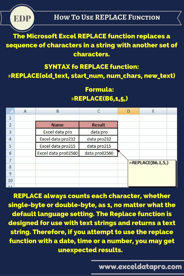 How To Use The Replace Function In Excel Replace Text Easily Riset
