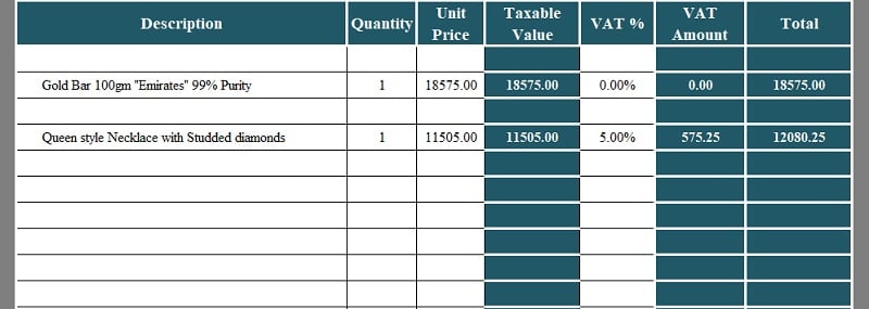Download UAE VAT Multiple Tax Invoice Excel Template ExcelDataPro