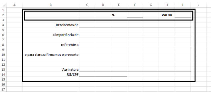 Modelo de Recibo no Excel Como criar? Excel Easy