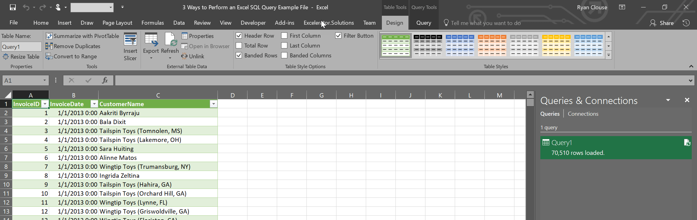 Excel SQL Query Three Ways Excelerator.Solutions