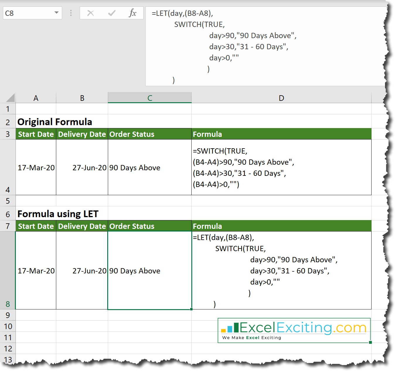 Excel LET Function Excel Exciting