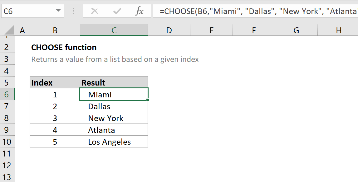 How to use the Excel CHOOSE function ExcelFind