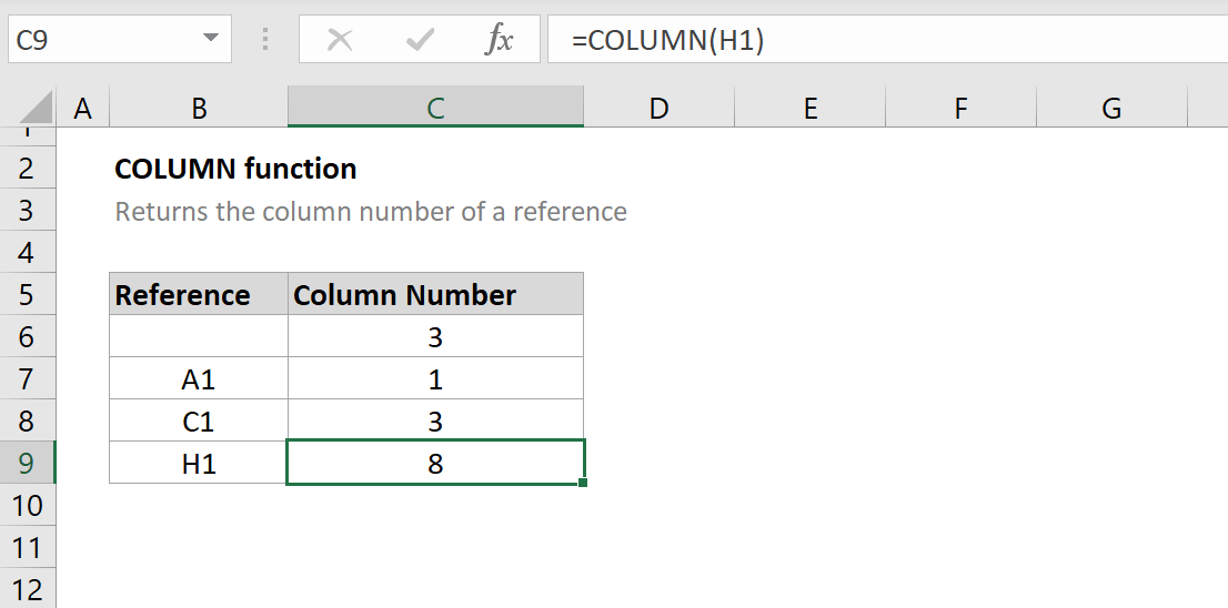How to use the Excel COLUMN function ExcelFind