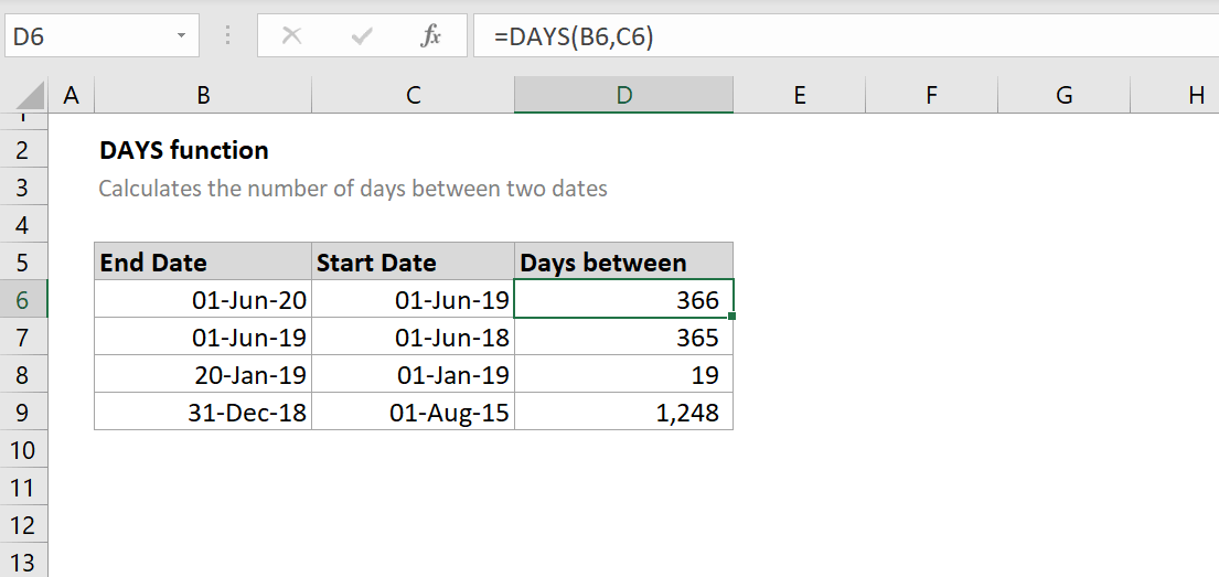 How to use the Excel DAYS function ExcelFind