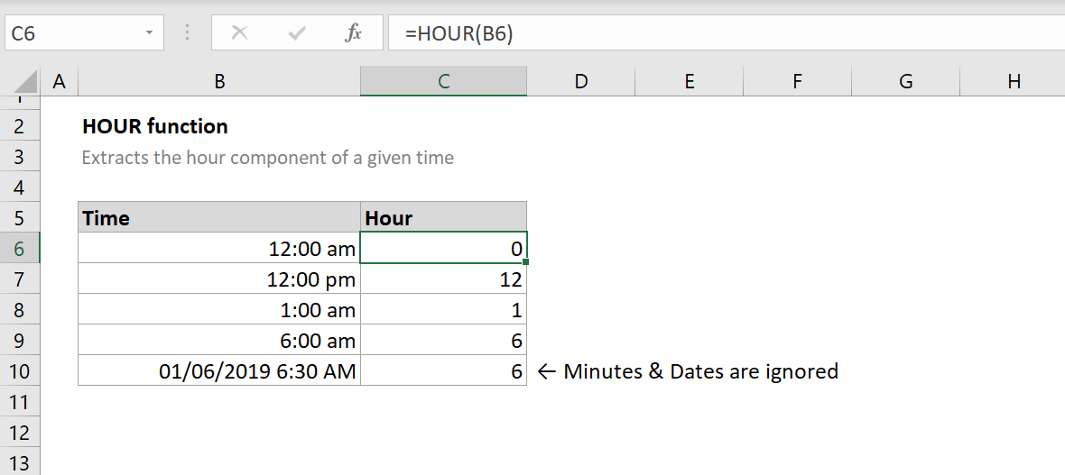 How to use the Excel HOUR function ExcelFind