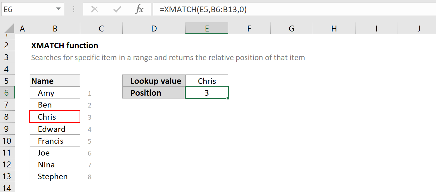 How to use the Excel XMATCH function ExcelFind
