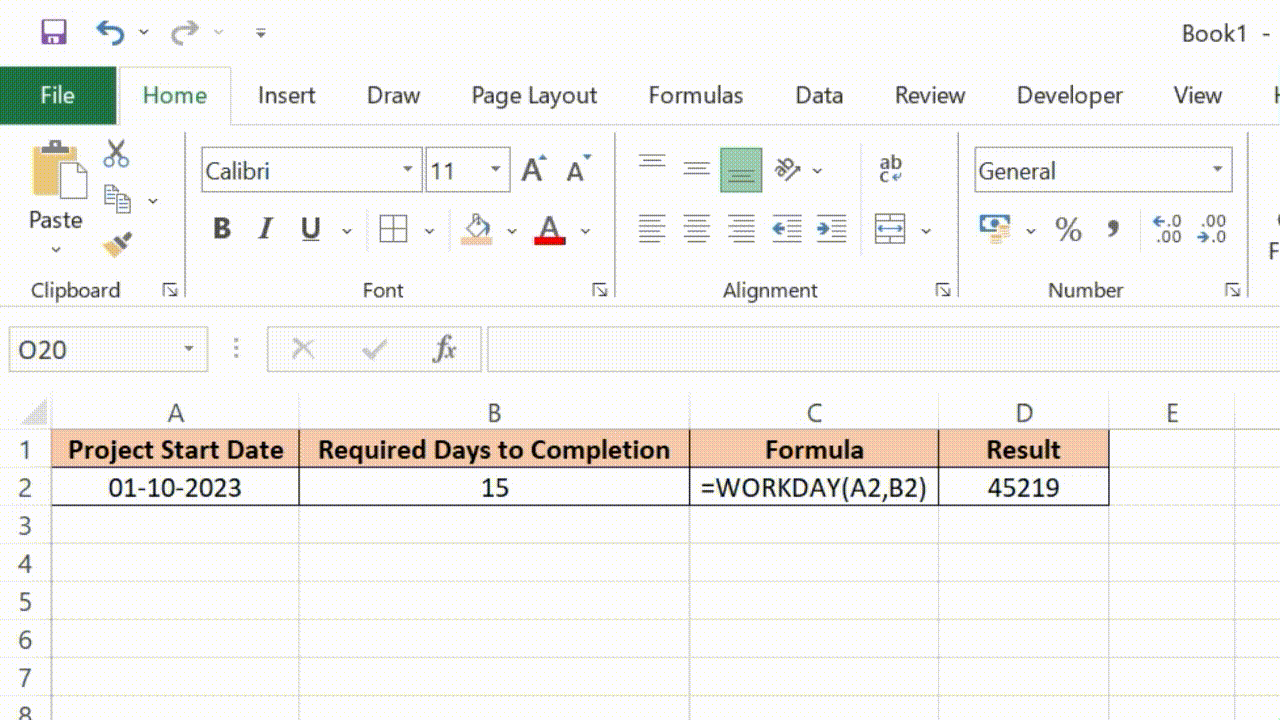 Mastering Excel WORKDAY Function Efficient Date Calculations Excel