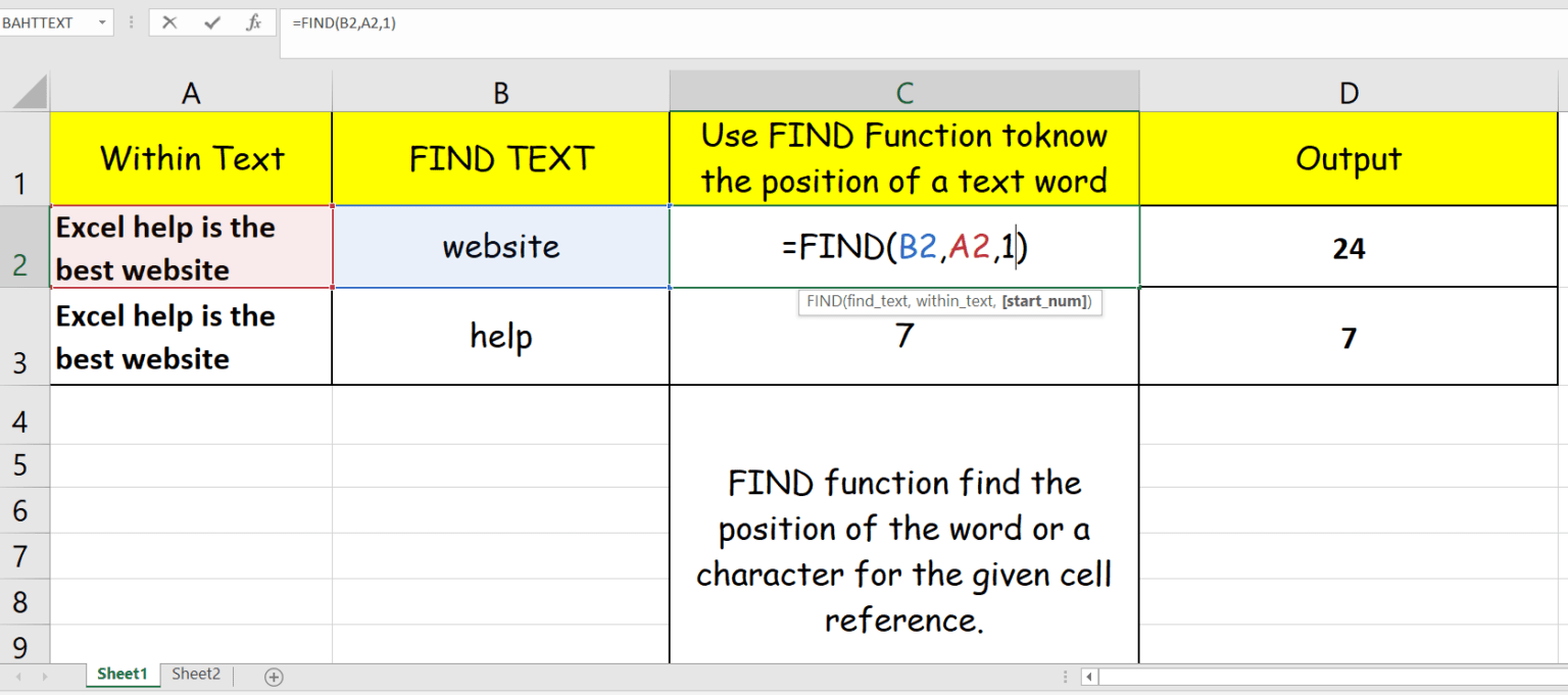 FIND Function In Excel ExcelHelp
