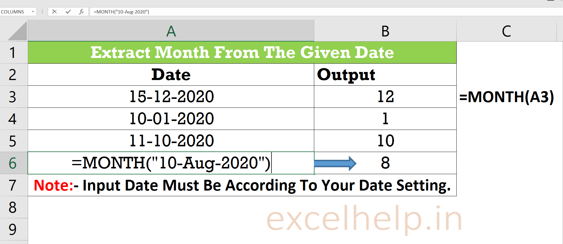 Extract Month From Date ExcelHelp