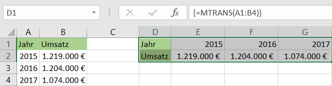 Die Excel MTRANS Funktion ganz einfach erklärt Excelhero