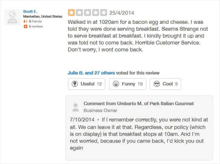 These Restaurant Owners Strike Back At Customers Who Left Negative