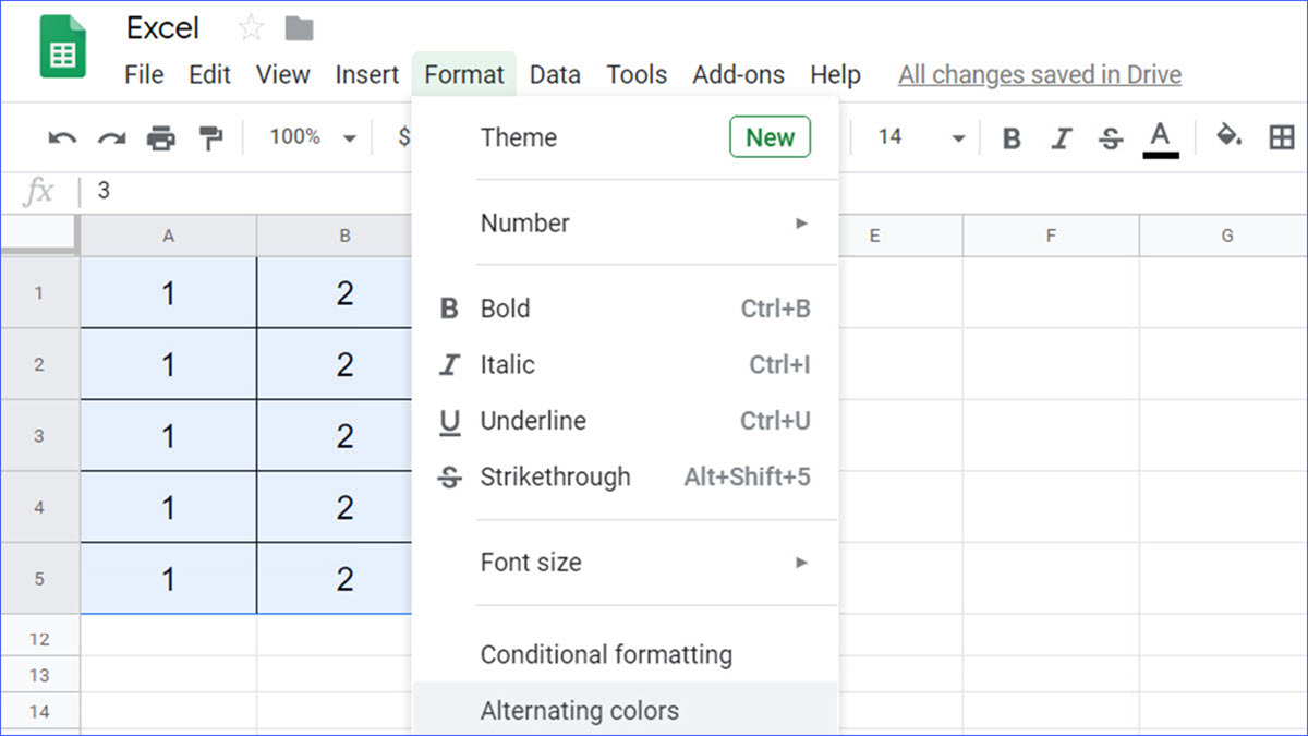 How to Add Alternating Colors for Rows in Google Sheets ExcelNotes