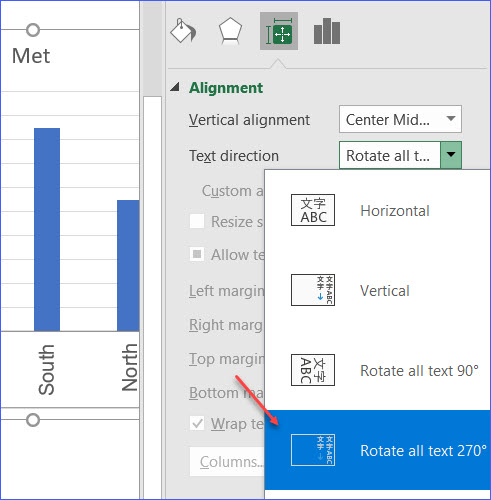 How to Rotate X Axis Labels in Chart - ExcelNotes
