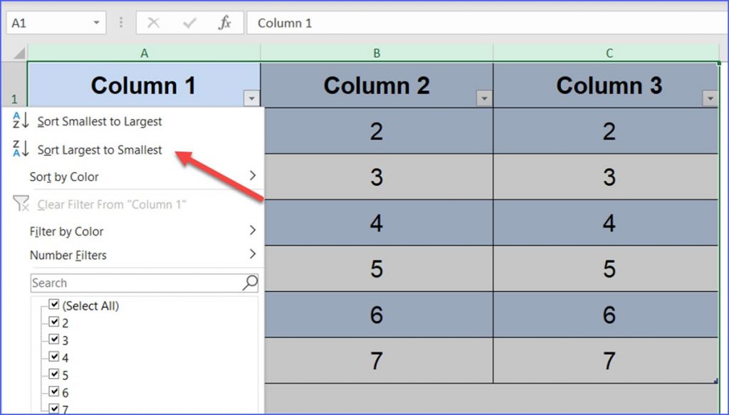 How to Sort a Table ExcelNotes