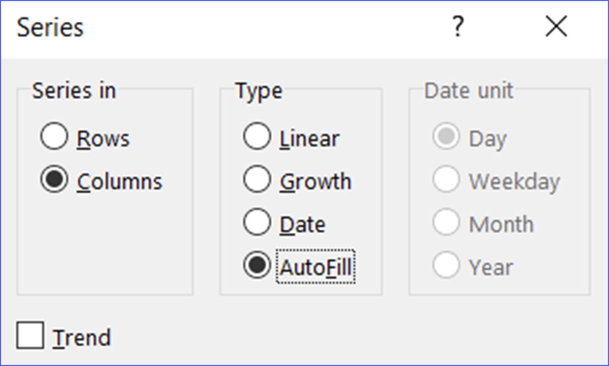 How to Use AutoFilll to Enter a Series of Values ExcelNotes