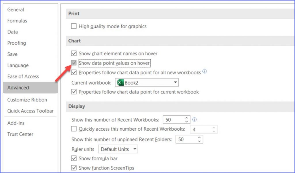 How to Show Data Point Values on Hover ExcelNotes