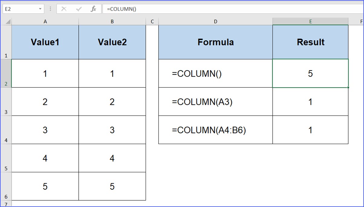 How to Use COLUMN Function ExcelNotes