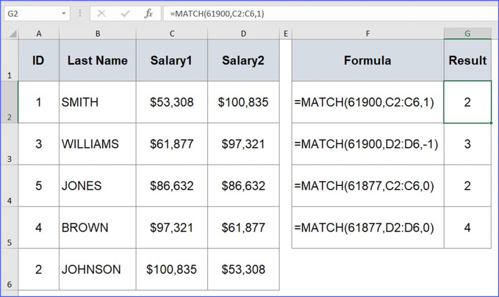 How to Use MATCH Function ExcelNotes