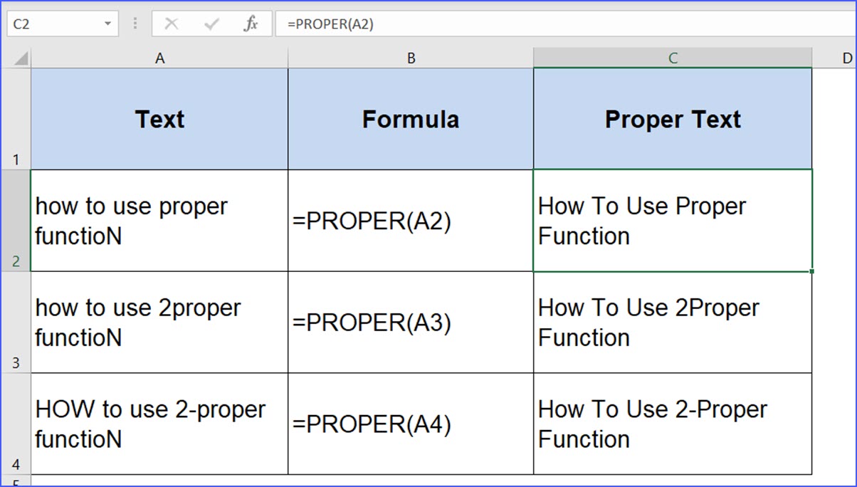 How to Use PROPER Function ExcelNotes