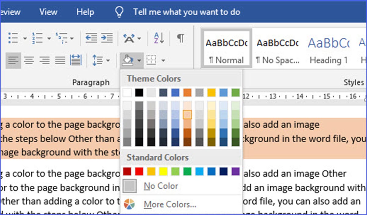 How to Add Color Background to a Paragraph in Word ExcelNotes