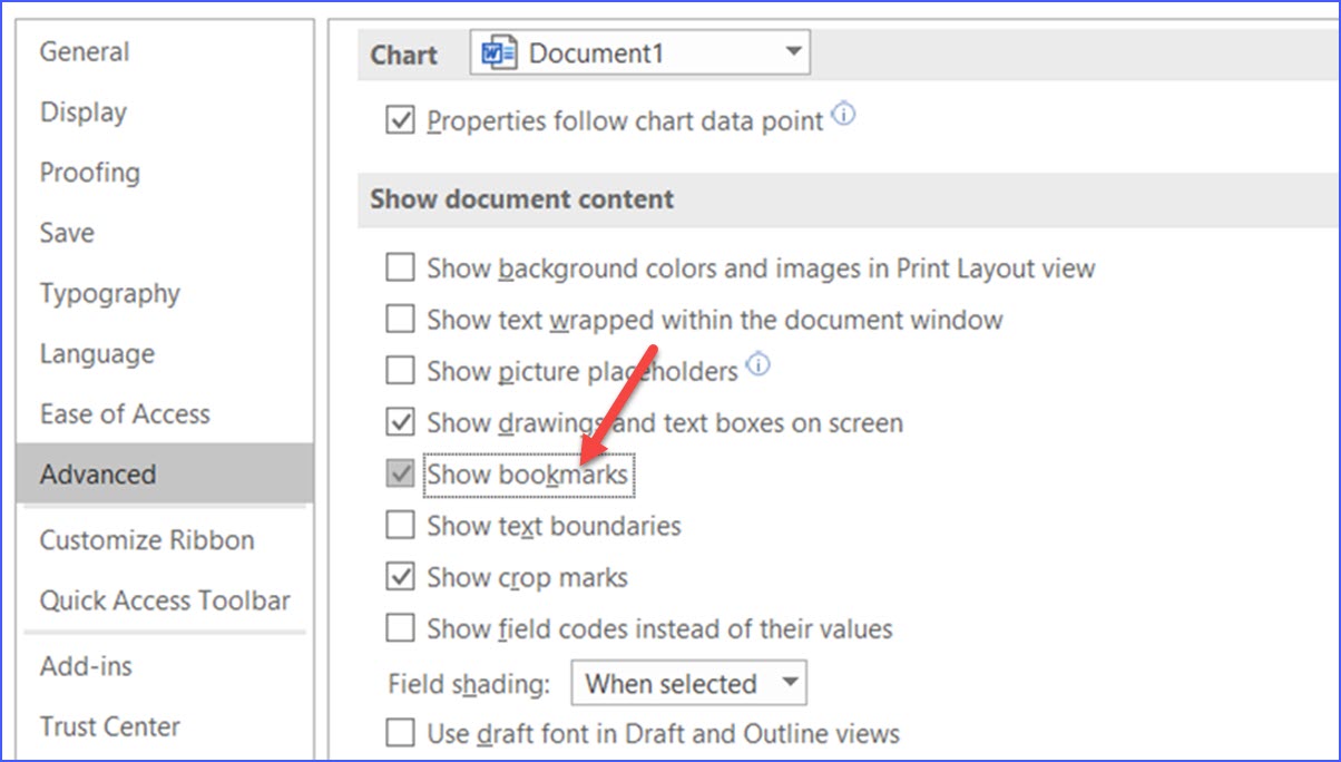 How to Show Bookmarks in Word Document ExcelNotes
