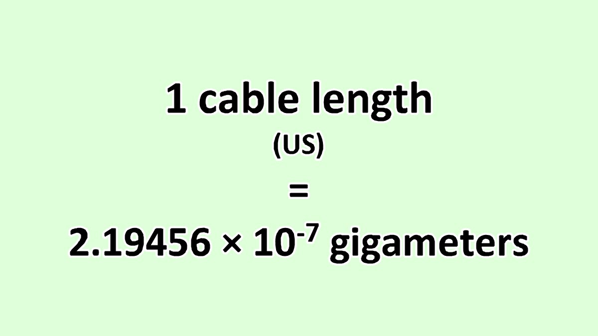 Convert Cable Length (US) to Gigameter ExcelNotes