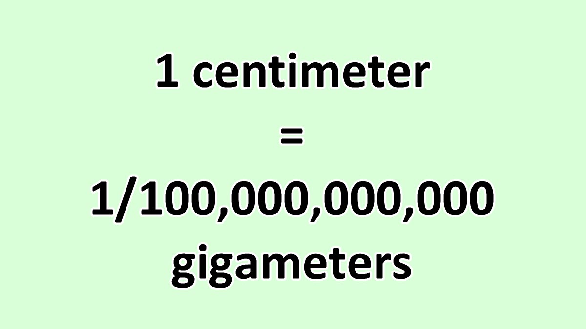 Convert Centimeter to Gigameter ExcelNotes