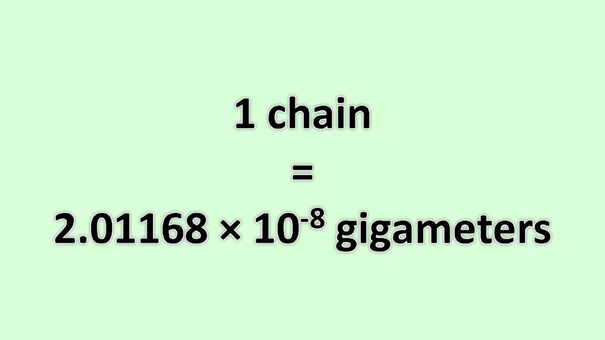 Convert Chain to Gigameter ExcelNotes