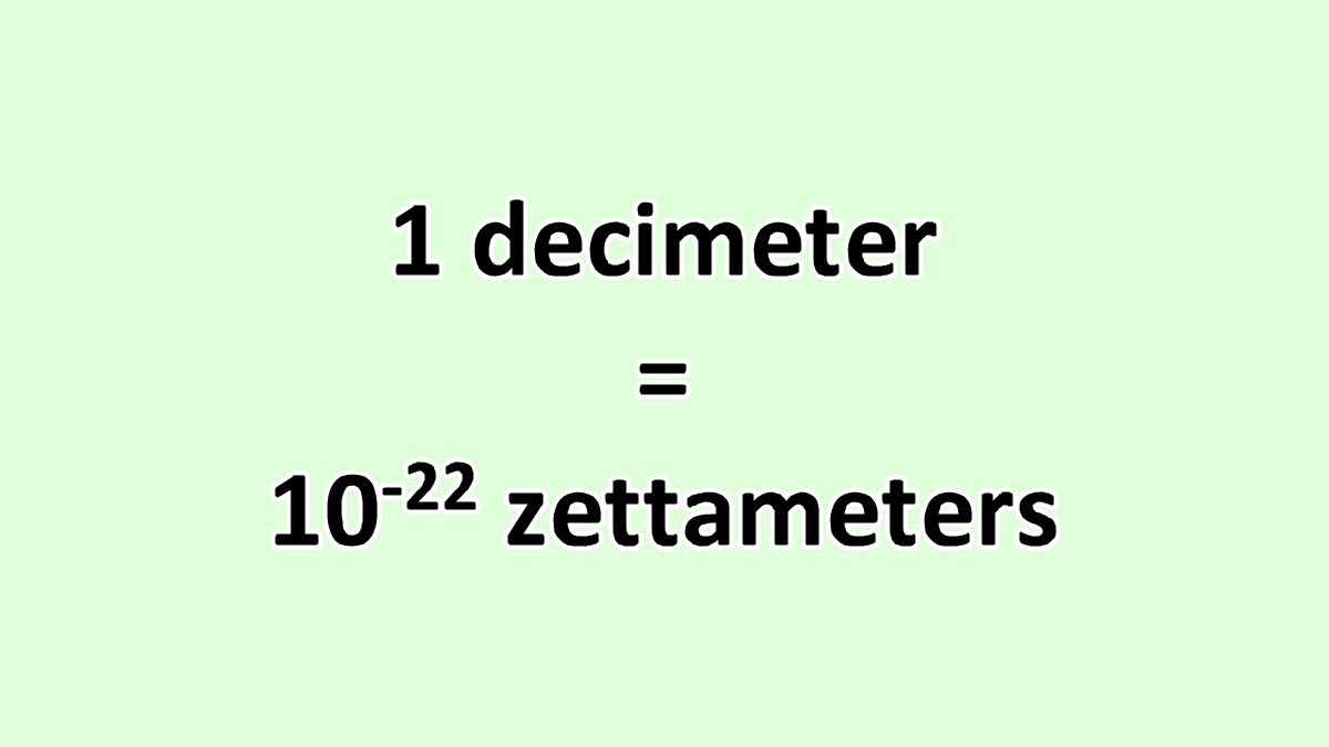 Convert Decimeter to Zettameter ExcelNotes