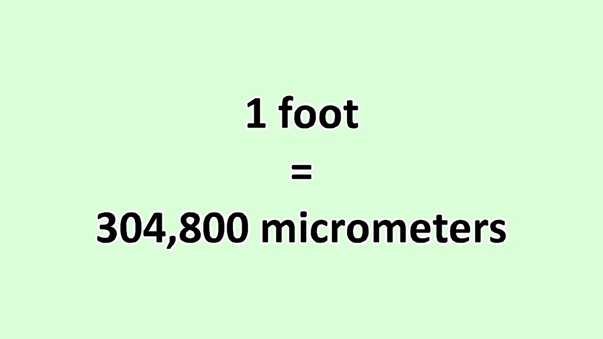 Convert Foot to Micrometer ExcelNotes