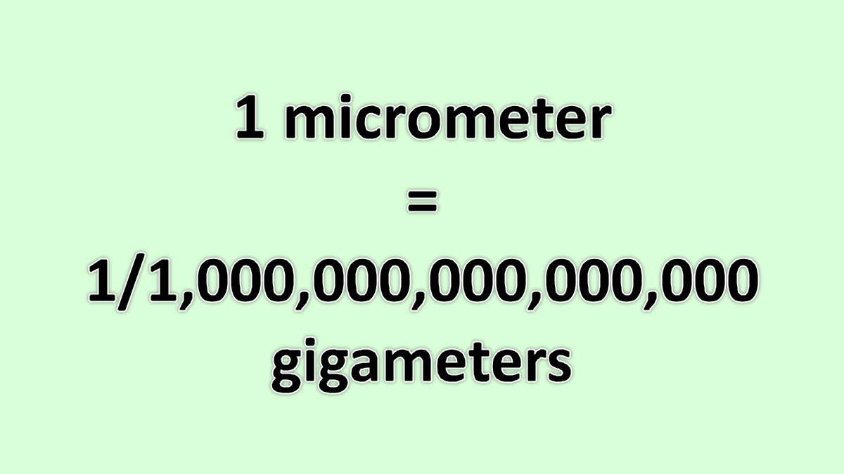 Convert Micrometer to Gigameter ExcelNotes