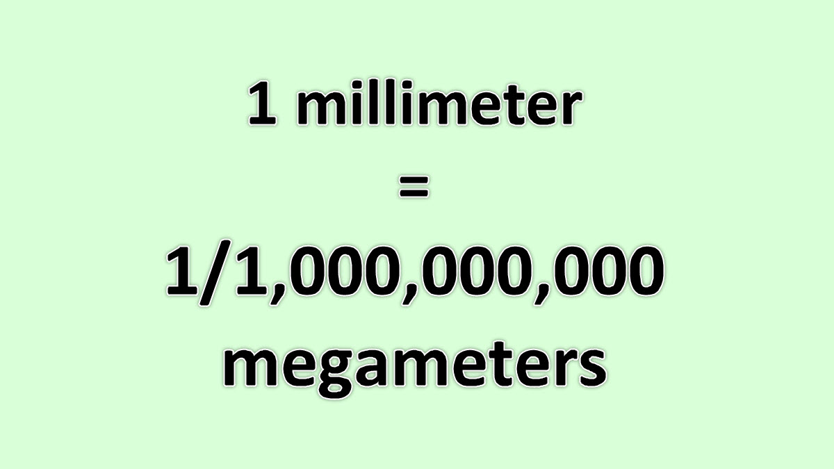 Convert Millimeter to Megameter ExcelNotes