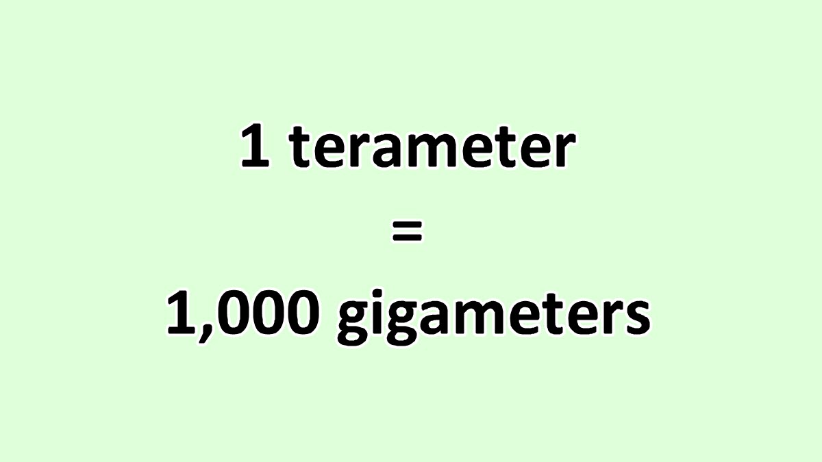 Convert Terameter to Gigameter ExcelNotes