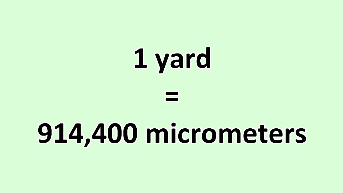 Convert Yard to Micrometer ExcelNotes