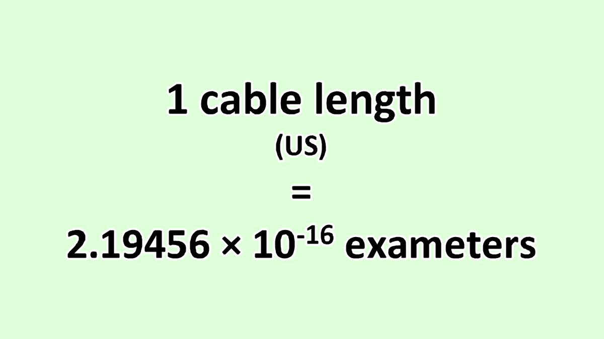 Convert Cable Length (US) to Exameter ExcelNotes