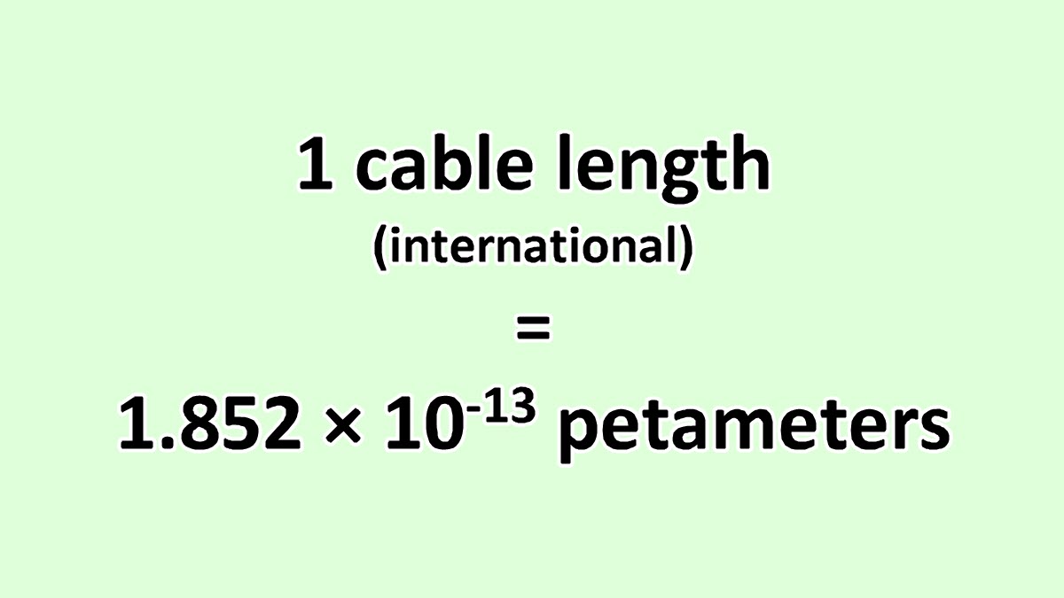 Convert Cable Length (International) to Petameter ExcelNotes